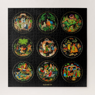 Vintage Retro Russische Märchen Fantasy Farbige Puzzle