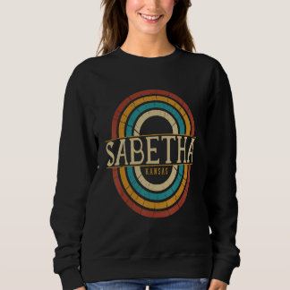 Vintage Retro Sabetha Kansas KS Women Men Souvenir Sweatshirt