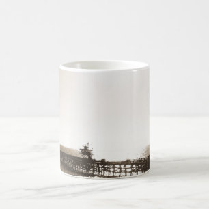 vintage retro San Clemente Pier Kalifornien Sepia Tasse