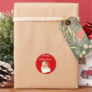 Vintage Retro Sankt-Weihnachtsgrüße Runder Aufkleber