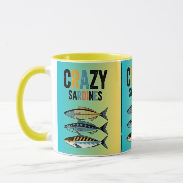 Vintage Retro Sardines, Fisherman Ästhetik Tasse (Links)