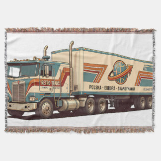 Vintage Retro Sattelzug Kissenbezug Decke