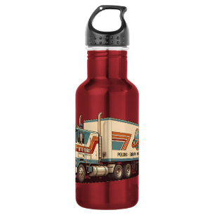 Vintage Retro Sattelzug Kissenbezug Edelstahlflasche