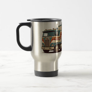Vintage Retro Sattelzug Kissenbezug Reisebecher