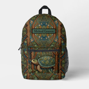 Vintage Retro-Schildkröte Boheme Boho Waldland Bedruckter Rucksack