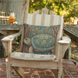 Vintage Retro-Schildkröte Boheme Boho Waldland Kissen