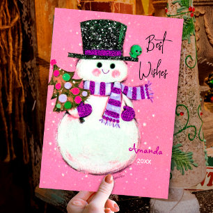 Vintage Retro-Schneemann Weihnachten Neujahr