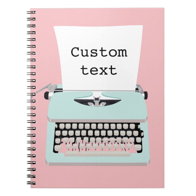 Vintage Retro-Schreibmaschine und Papierdesign Notizblock (Vorderseite)