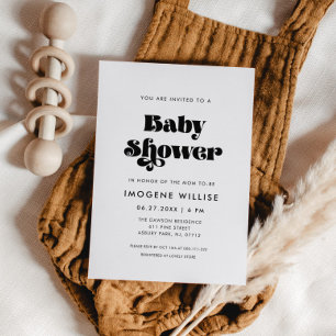 Vintage Retro Schrift Baby Shower Einladung