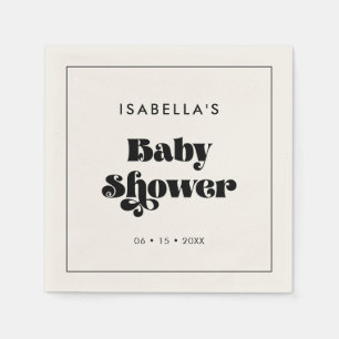 Vintage Retro Schrift Baby Shower Serviette