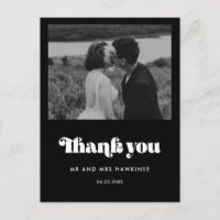 Vintage Retro Schrift Hochzeit Danke Foto