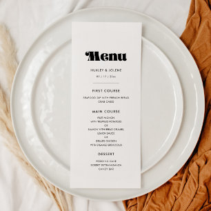 Vintage Retro-Schrift Hochzeit Menükarte