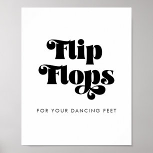 Vintage Retro Schrift Hochzeits Flip Flops Schild