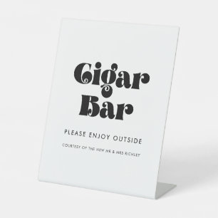 Vintage Retro Schrift Hochzeits-Zigarrenbar Sockelschild