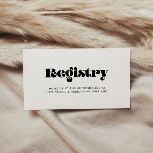 Vintage Retro-Schrift Hochzeitsgeschenkliste Karte