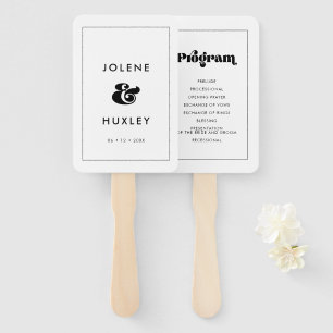 Vintage Retro-Schrift Hochzeitsprogramm Fächer