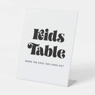 Vintage Retro Schrift Kinder Tisch Sockelschild