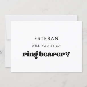 Vintage Retro Schrift Ringträger Antrags Karte