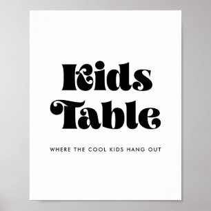 Vintage Retro-Schriftzug Kindertisch-Schild Poster