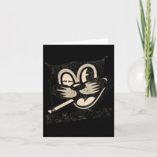 Vintage Retro Schwarze Katze raucht Halloween-Gesc Karte