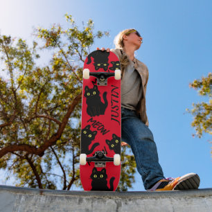 Vintage Retro-Schwarzkatzen Gang Skateboard
