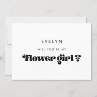 Vintage Retro Script Flower Girl Vorschlag Card