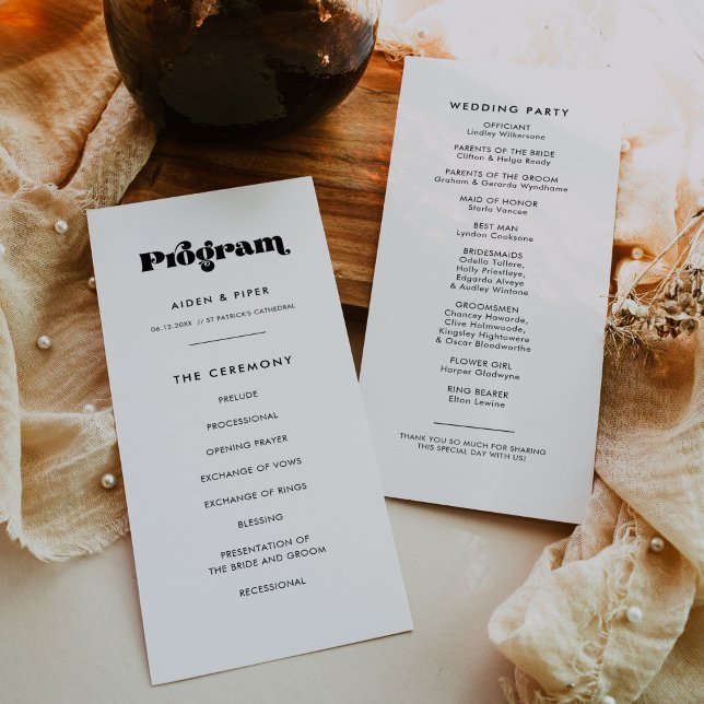 Vintage Retro-Script-Hochzeit Programm (Von Creator hochgeladen)