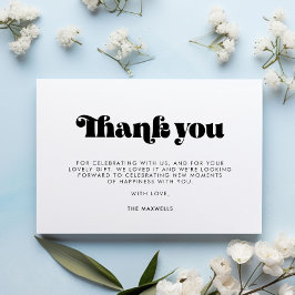 Vintage Retro-Script-Kinderdusche Dankeskarte