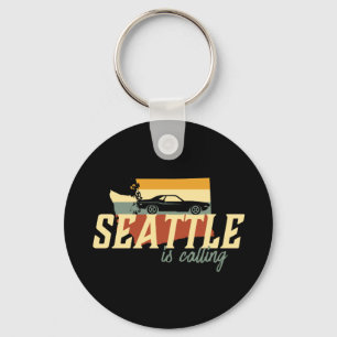 Vintage Retro Seattle Washington USA Stadtplan Schlüsselanhänger