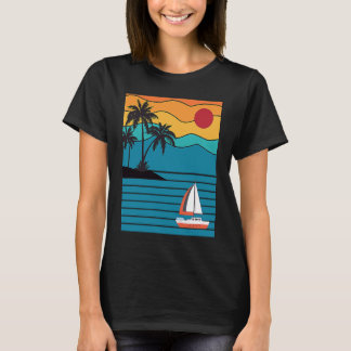Vintage Retro-Segelschiff im Stil der 80er 70er Ja T-Shirt