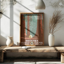 Vintage Retro Sequoia National Park Reise