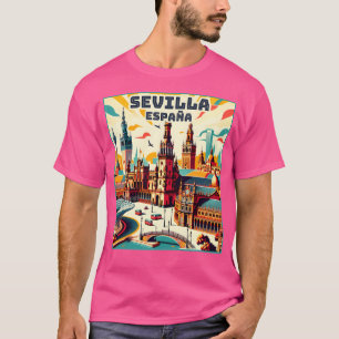 Vintage Retro Sevilla Spanien Spanien Wahrzeichen T-Shirt