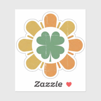 Vintage Retro Shamrock-Blumen-Aufkleber - 70 Aufkleber