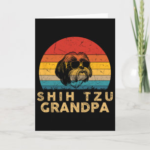 Vintage Retro Shih Tzu Opa Hunde Liebhaber Pfote P Karte
