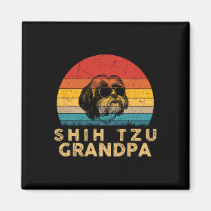 Vintage Retro Shih Tzu Opa Hunde Liebhaber Pfote P Magnet
