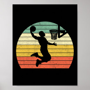 Vintage Retro Sketch Dunk Sonnenuntergang farbenfr Poster