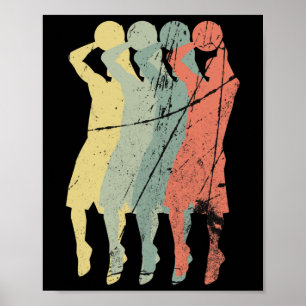 Vintage Retro Sketch Player Geschenkidee Poster