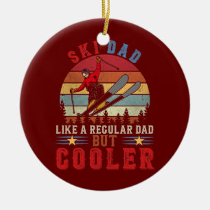 Vintage Retro Ski-Vater wie ein normaler Vater, ab Keramik Ornament