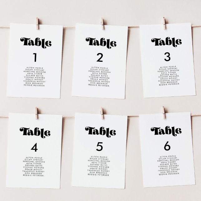 Vintage Retro-Skripte Hochzeitskarten Tischnummer (Von Creator hochgeladen)