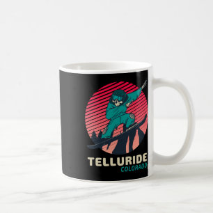 Vintage Retro Snowboarden Skelett Telluride Colo Kaffeetasse
