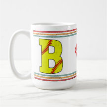 Vintage Retro Softball-Buchstabe B Kunstwerk