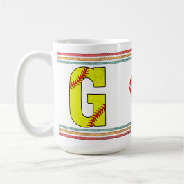 Vintage Retro Softball Letter G Athletic Kaffeetasse