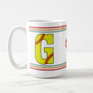 Vintage Retro Softball Letter G Athletic Kaffeetasse