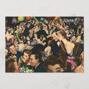 Vintage Retro Soiree Party Bash Flügel-Ding Blank Einladung