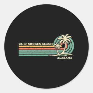 Vintage Retro Sommerferien Alabama Golfküste Runder Aufkleber