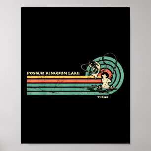 Vintage Retro Sommerfischen Texas Possum Kingdom Poster