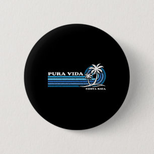 Vintage Retro Sommerurlaub Costa Rica Pura Vida Button