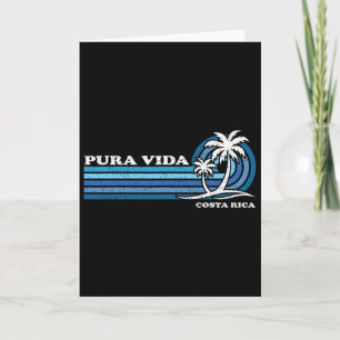 Vintage Retro Sommerurlaub Costa Rica Pura Vida Karte