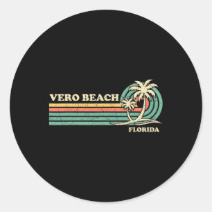 Vintage Retro Sommerurlaub Florida Vero Beach M Runder Aufkleber