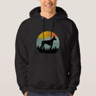 Vintage Retro Sonne Dobermann Pinscher Hund Hoodie